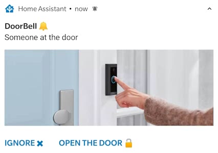 Notification on mobile phone HA Notification