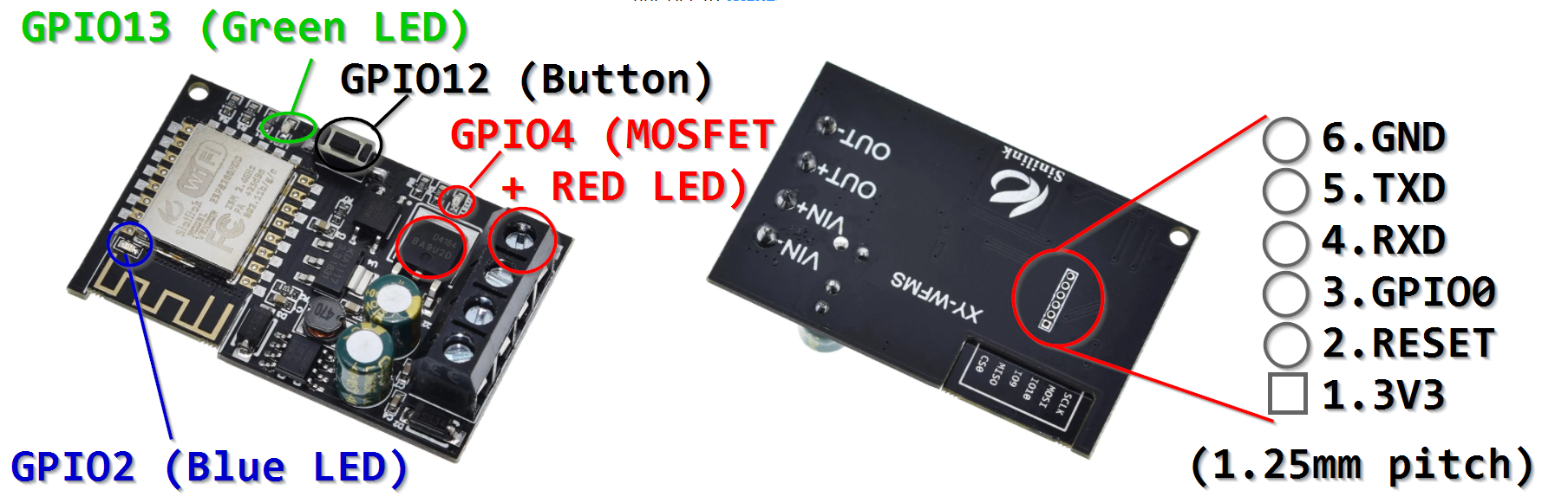 XY-WFMS front, back and flashing pinout alt text